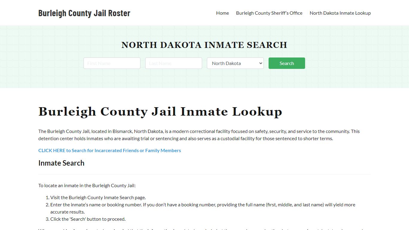 Burleigh County Jail Roster Lookup, ND, Inmate Search