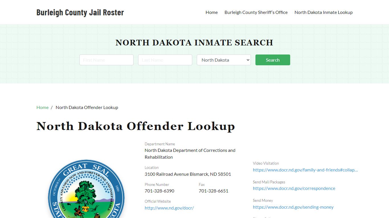 North Dakota Inmate Search, Jail Rosters
