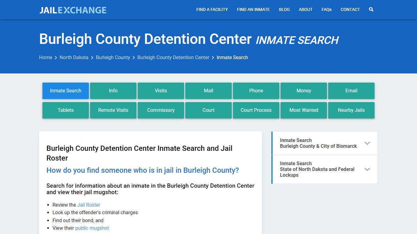 Burleigh County Detention Center Inmate Search - Jail Exchange